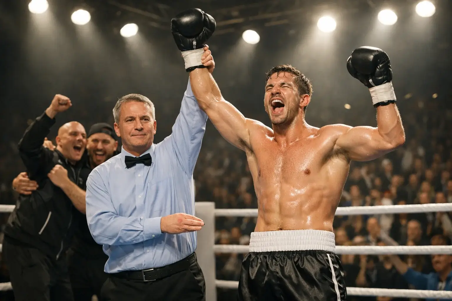 Vereinigungskampf mit mehreren Weltmeistergürteln im Ring