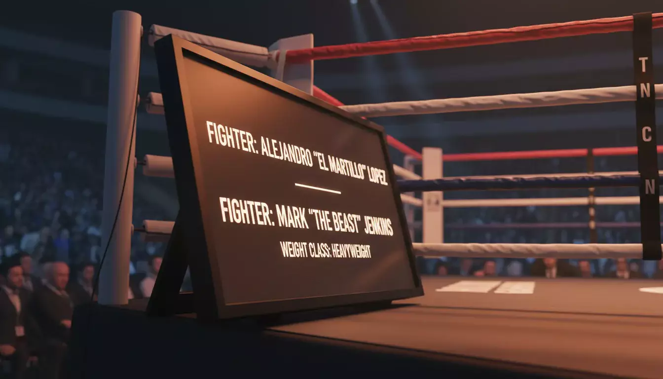 Boxer landet einen kraftvollen Treffer im Boxring unter Flutlicht