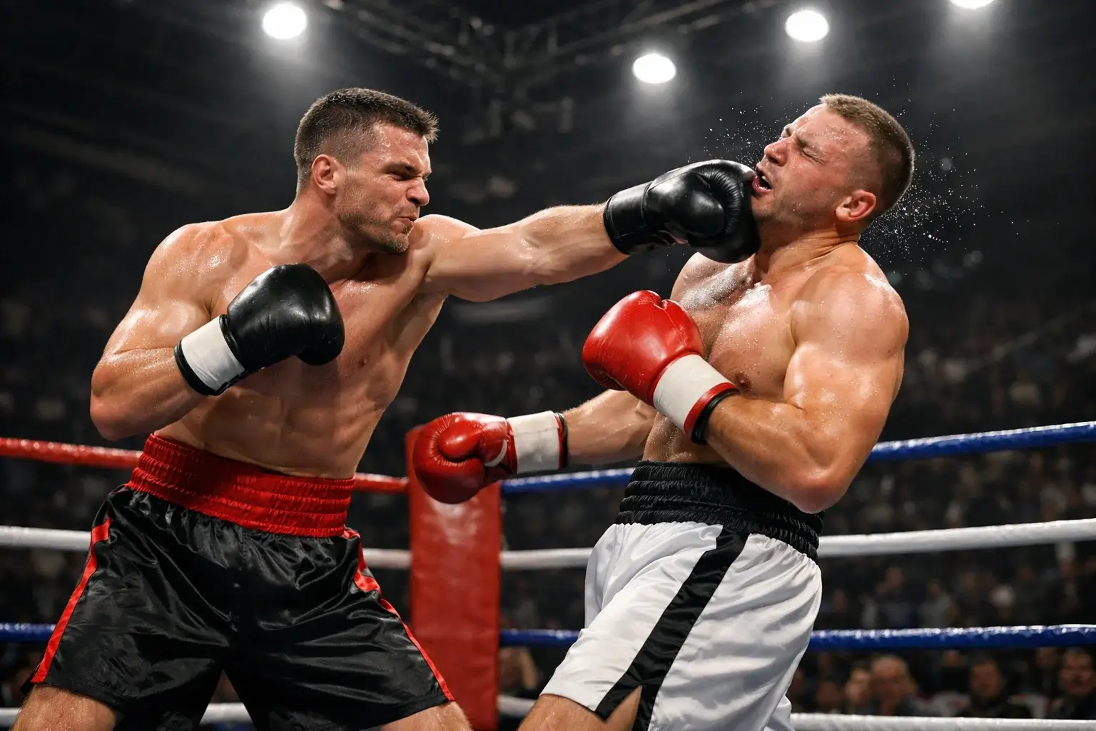 Boxer landet einen kraftvollen Treffer zum Knockout