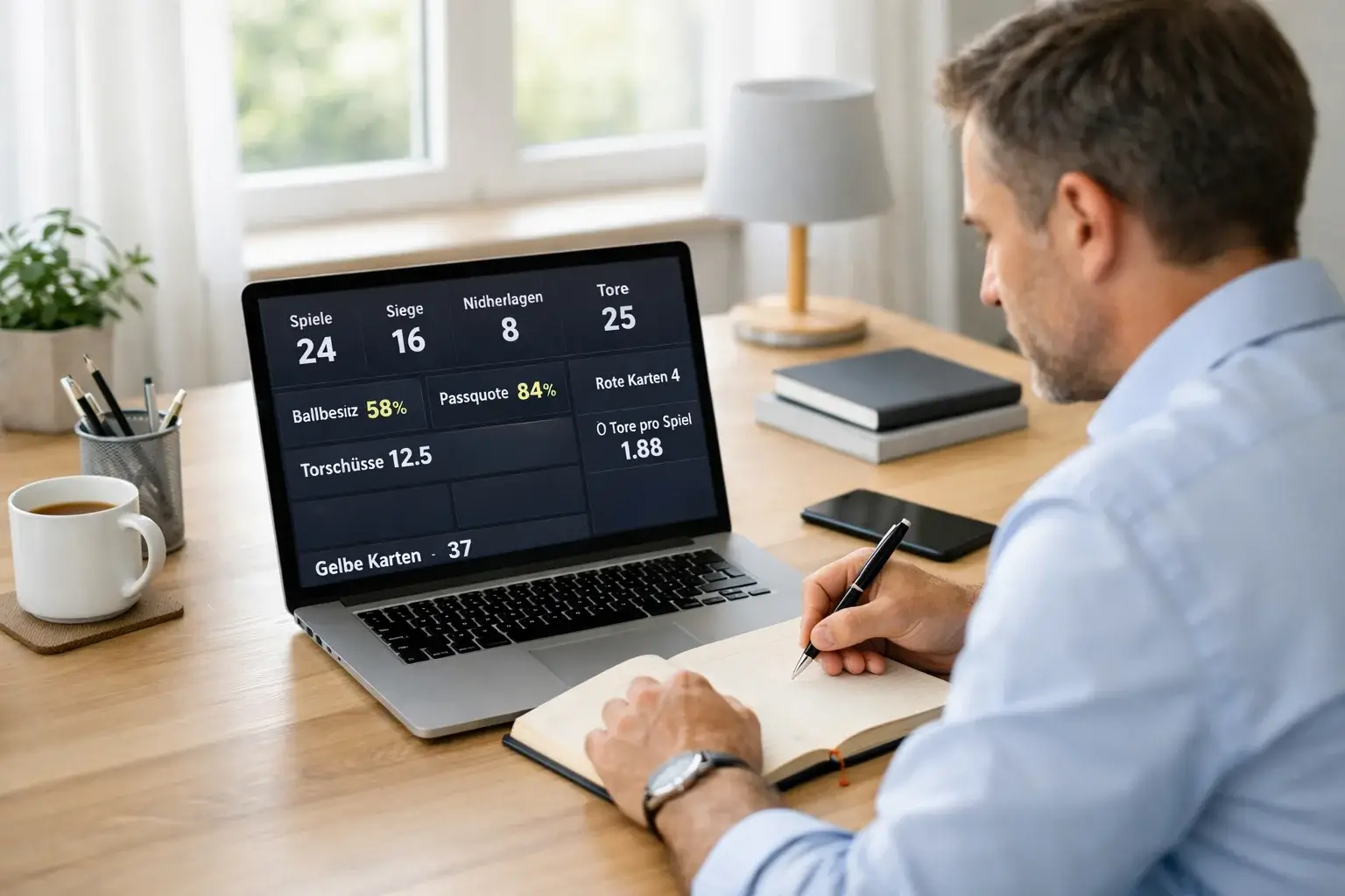 Person analysiert Sportwetten auf dem Laptop