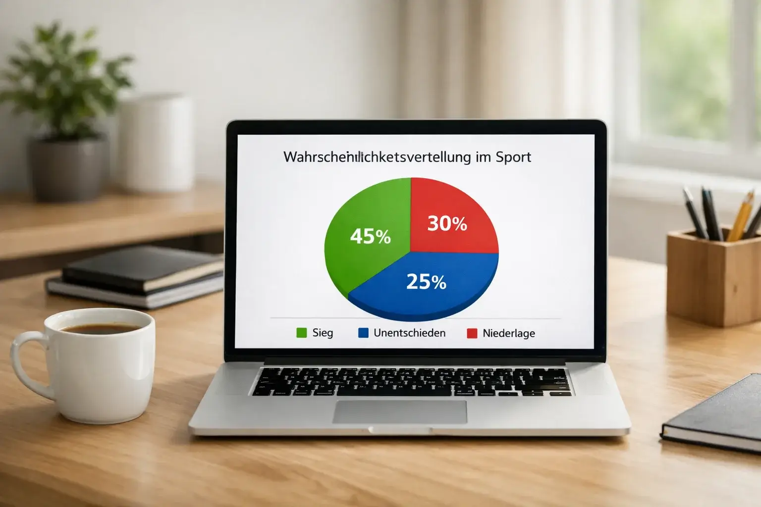 Statistik-Diagramm zur Quotenanalyse auf Laptop